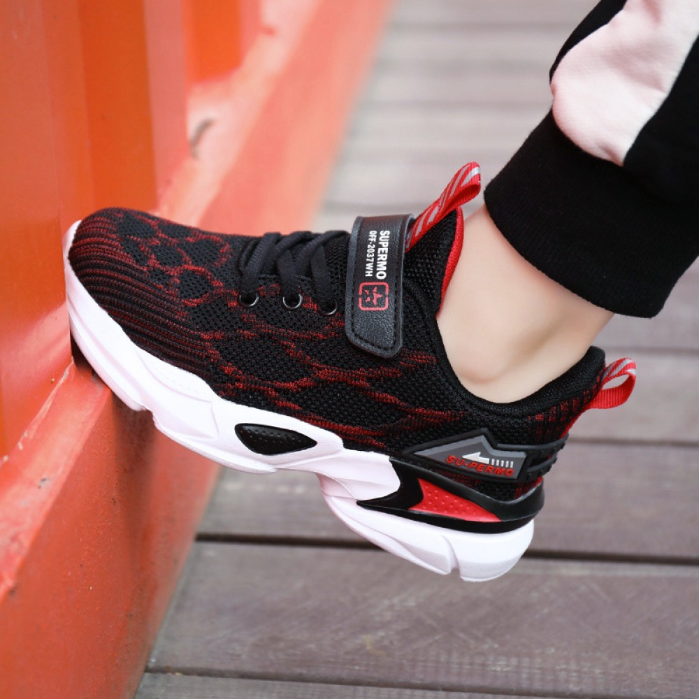 Children's Sports Shoes Breathable Flying Woven Students Running Sneakers